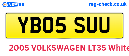 YB05SUU are the vehicle registration plates.