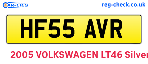 HF55AVR are the vehicle registration plates.