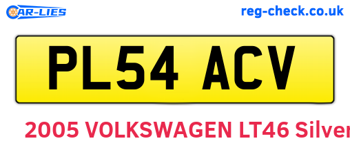 PL54ACV are the vehicle registration plates.