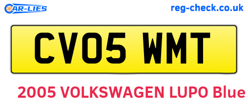 CV05WMT are the vehicle registration plates.