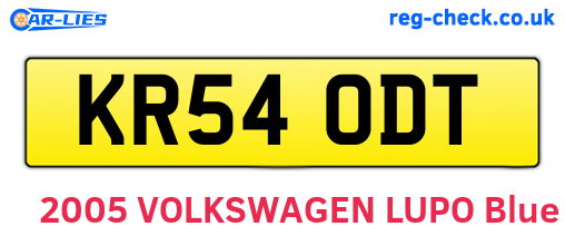 KR54ODT are the vehicle registration plates.