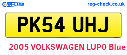 PK54UHJ are the vehicle registration plates.
