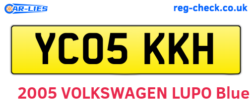 YC05KKH are the vehicle registration plates.