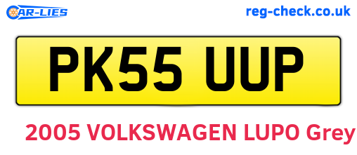 PK55UUP are the vehicle registration plates.