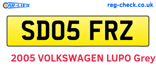 SD05FRZ are the vehicle registration plates.