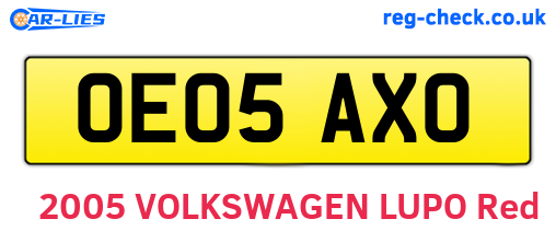 OE05AXO are the vehicle registration plates.