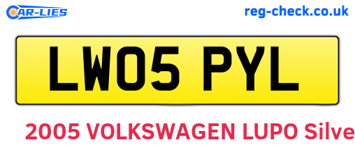 LW05PYL are the vehicle registration plates.