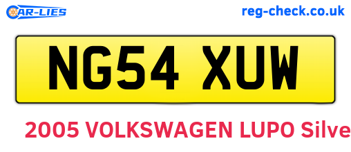 NG54XUW are the vehicle registration plates.