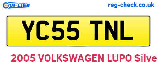 YC55TNL are the vehicle registration plates.