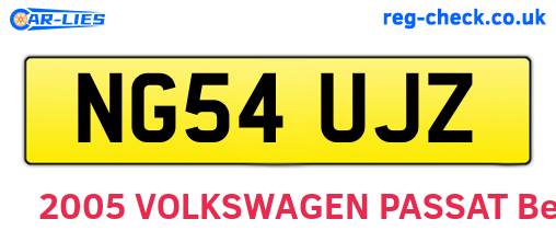 NG54UJZ are the vehicle registration plates.