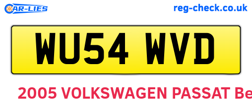 WU54WVD are the vehicle registration plates.