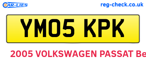 YM05KPK are the vehicle registration plates.