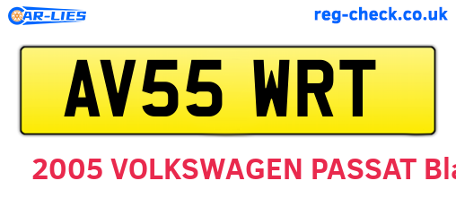 AV55WRT are the vehicle registration plates.