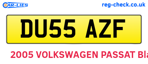DU55AZF are the vehicle registration plates.