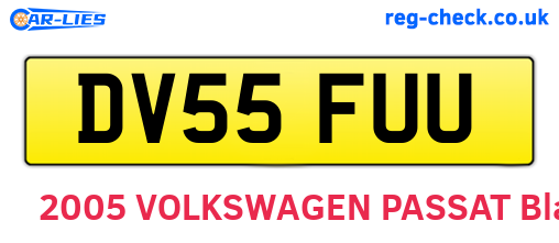 DV55FUU are the vehicle registration plates.