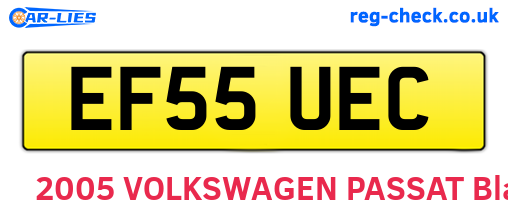 EF55UEC are the vehicle registration plates.