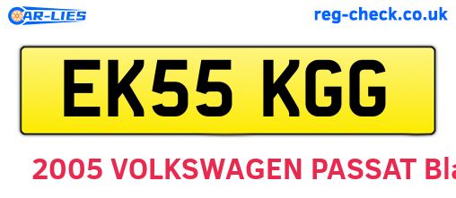EK55KGG are the vehicle registration plates.
