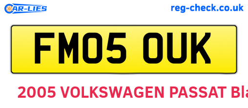 FM05OUK are the vehicle registration plates.