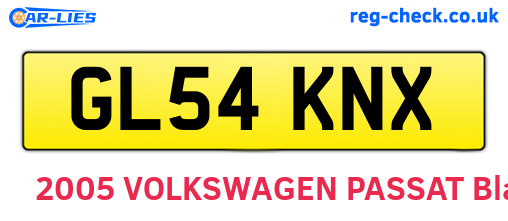 GL54KNX are the vehicle registration plates.
