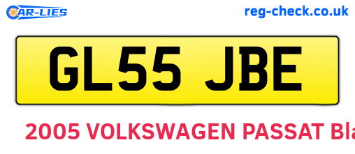 GL55JBE are the vehicle registration plates.
