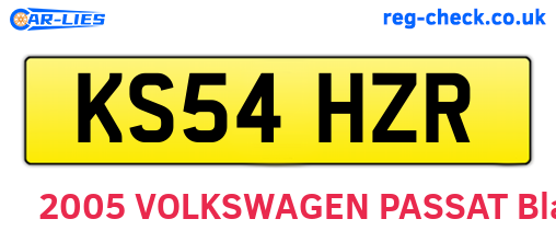 KS54HZR are the vehicle registration plates.