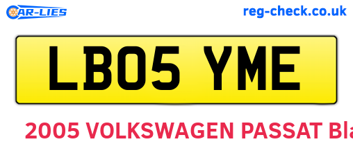 LB05YME are the vehicle registration plates.