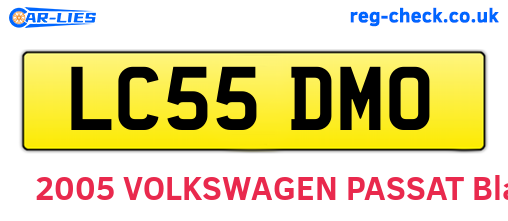 LC55DMO are the vehicle registration plates.