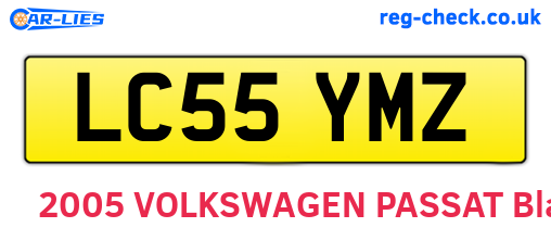 LC55YMZ are the vehicle registration plates.
