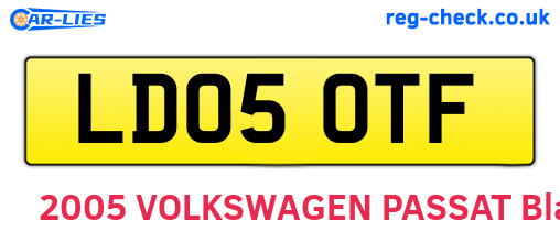 LD05OTF are the vehicle registration plates.