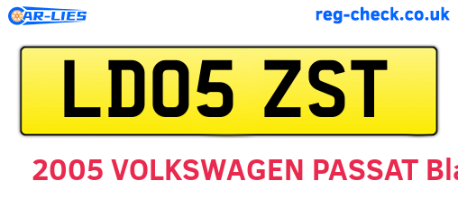 LD05ZST are the vehicle registration plates.