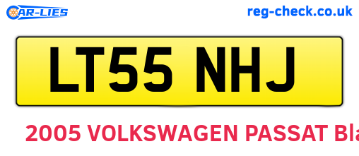LT55NHJ are the vehicle registration plates.