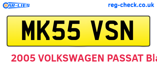 MK55VSN are the vehicle registration plates.