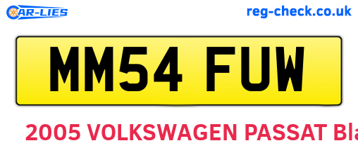 MM54FUW are the vehicle registration plates.