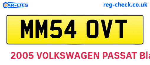 MM54OVT are the vehicle registration plates.