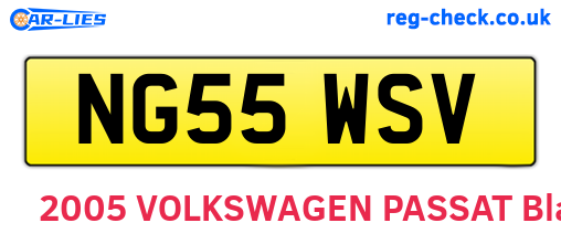 NG55WSV are the vehicle registration plates.