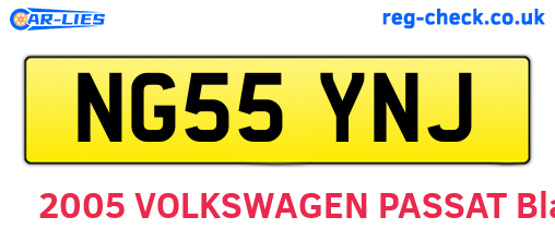NG55YNJ are the vehicle registration plates.