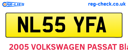 NL55YFA are the vehicle registration plates.