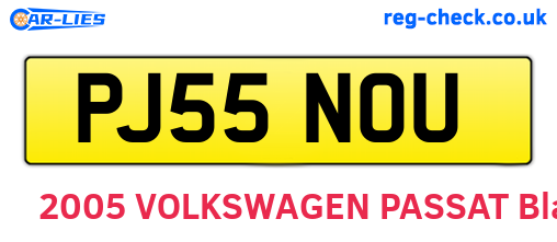 PJ55NOU are the vehicle registration plates.