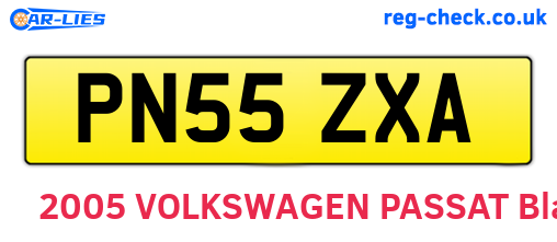 PN55ZXA are the vehicle registration plates.