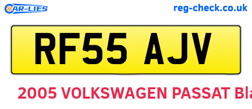RF55AJV are the vehicle registration plates.