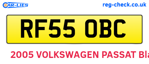 RF55OBC are the vehicle registration plates.