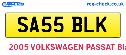 SA55BLK are the vehicle registration plates.