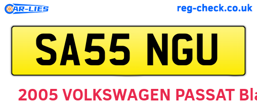 SA55NGU are the vehicle registration plates.