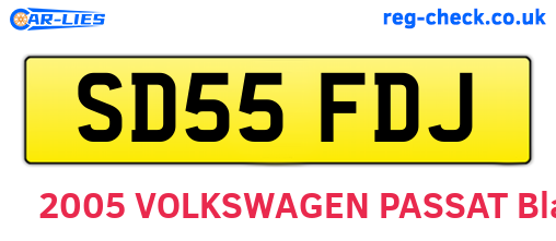 SD55FDJ are the vehicle registration plates.