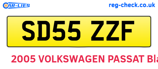 SD55ZZF are the vehicle registration plates.