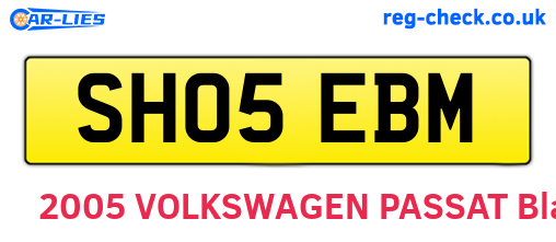 SH05EBM are the vehicle registration plates.