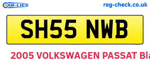 SH55NWB are the vehicle registration plates.
