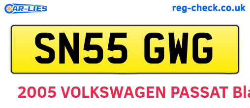 SN55GWG are the vehicle registration plates.
