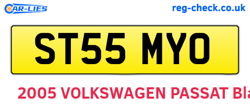 ST55MYO are the vehicle registration plates.