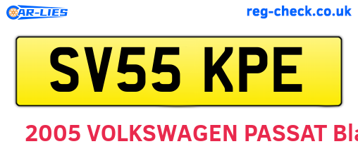SV55KPE are the vehicle registration plates.